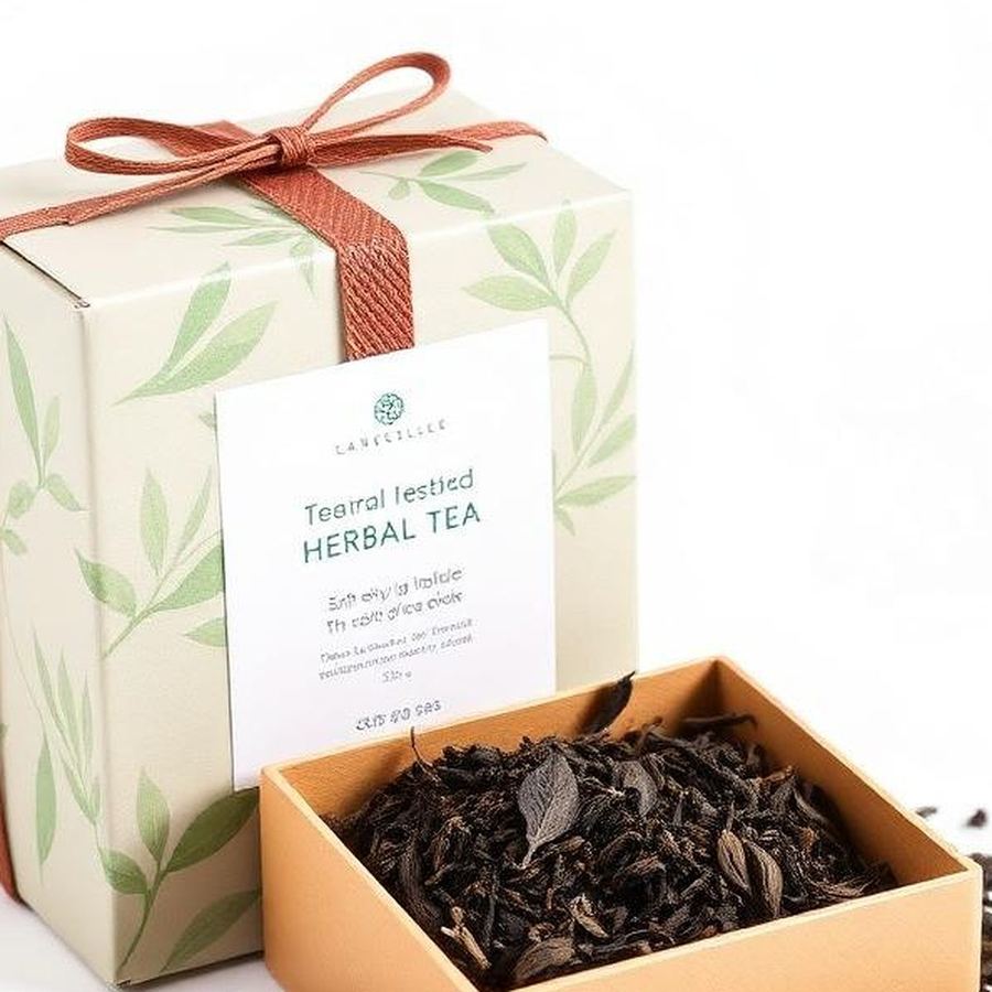 Herbal Tea Box — Close-up detail