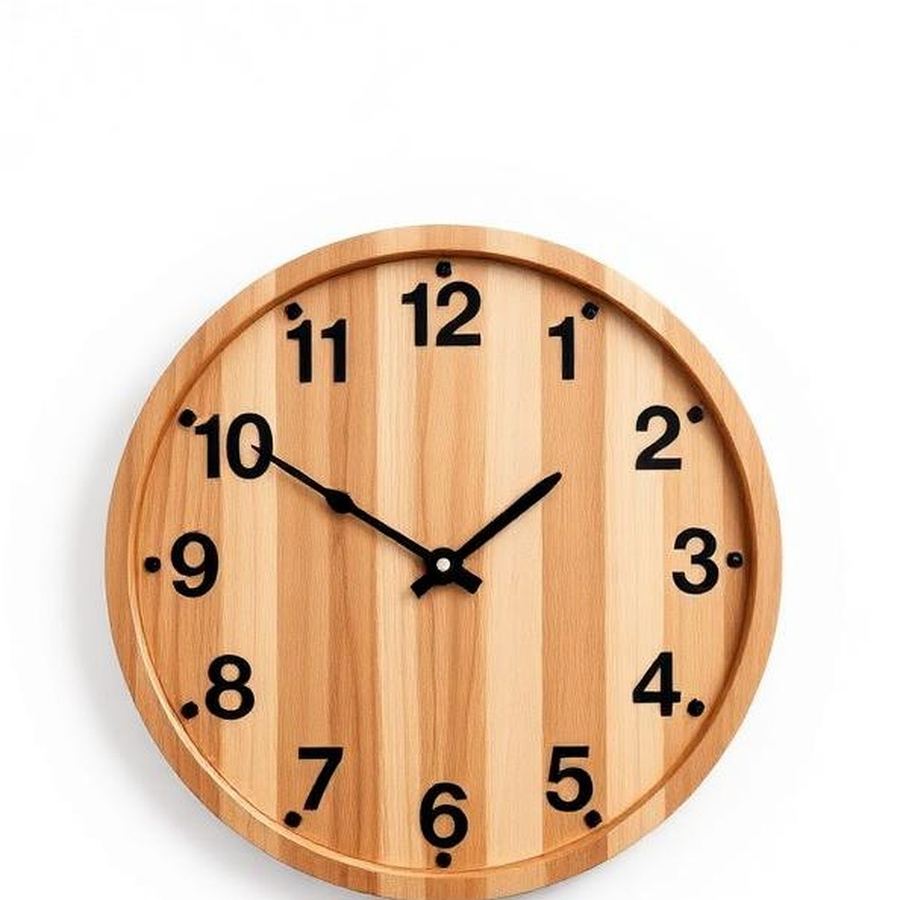 Wooden Wall Clock — Close-up detail