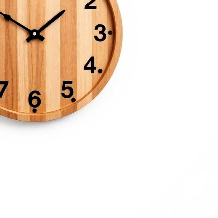 Wooden Wall Clock — Macro detail