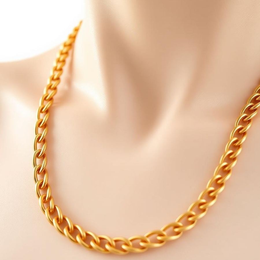 Gold Chain Necklace — Side view