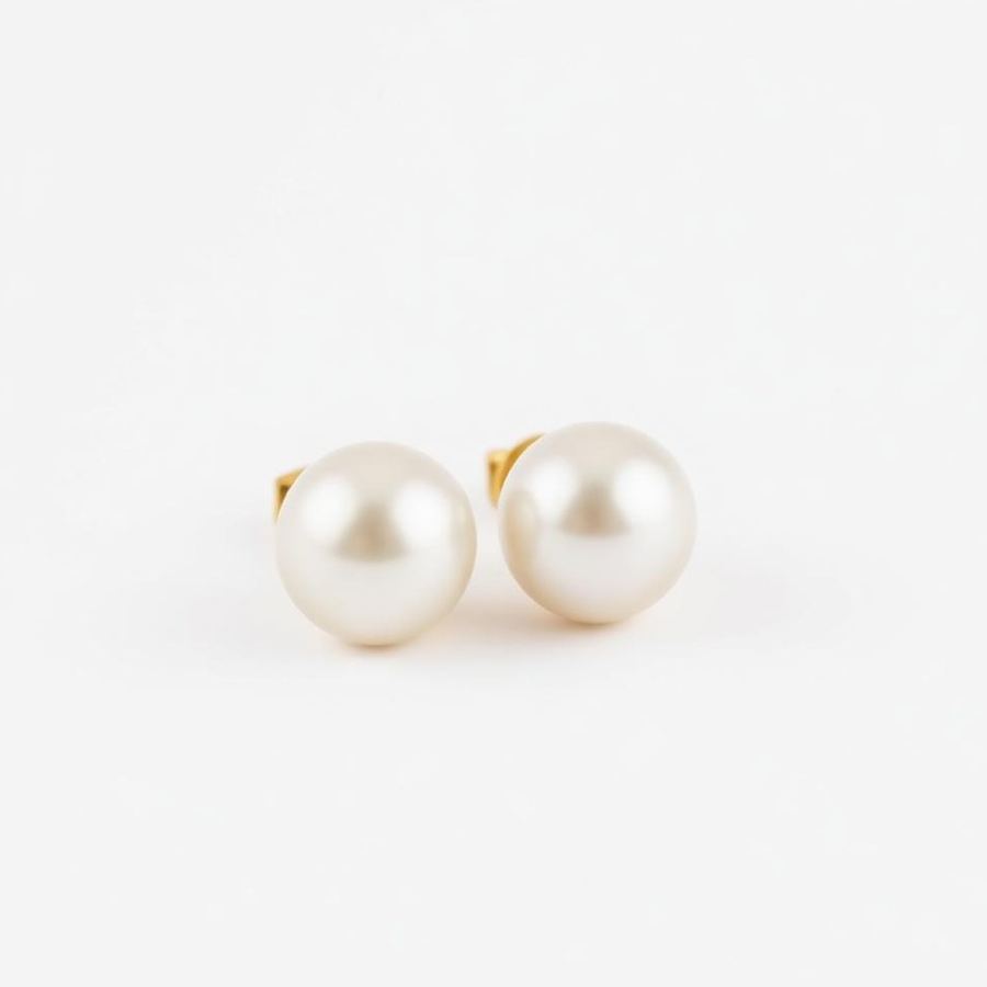Pearl Studs — Side view