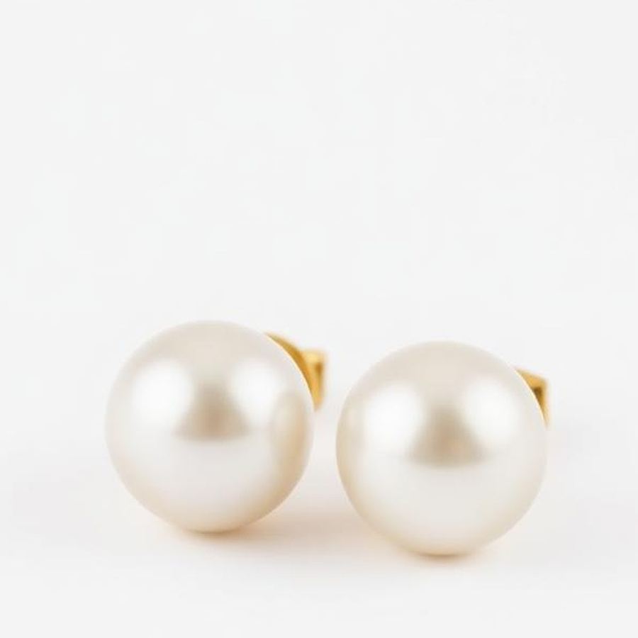Pearl Studs — Close-up detail