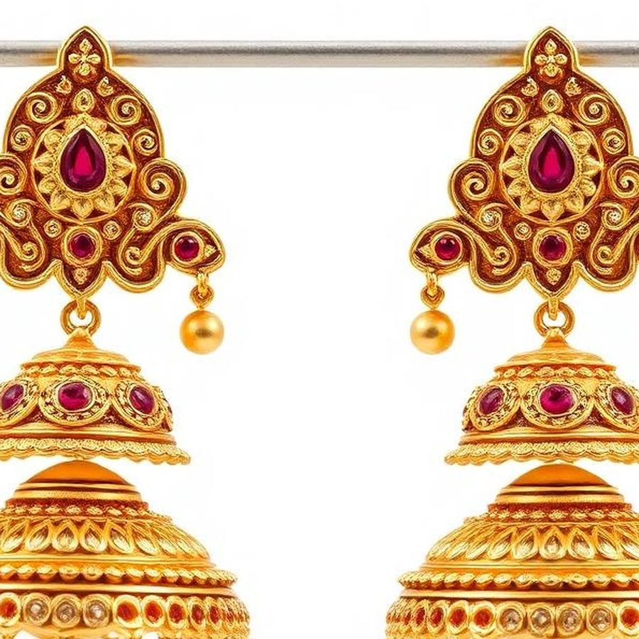 Temple Jhumkas — Close-up detail