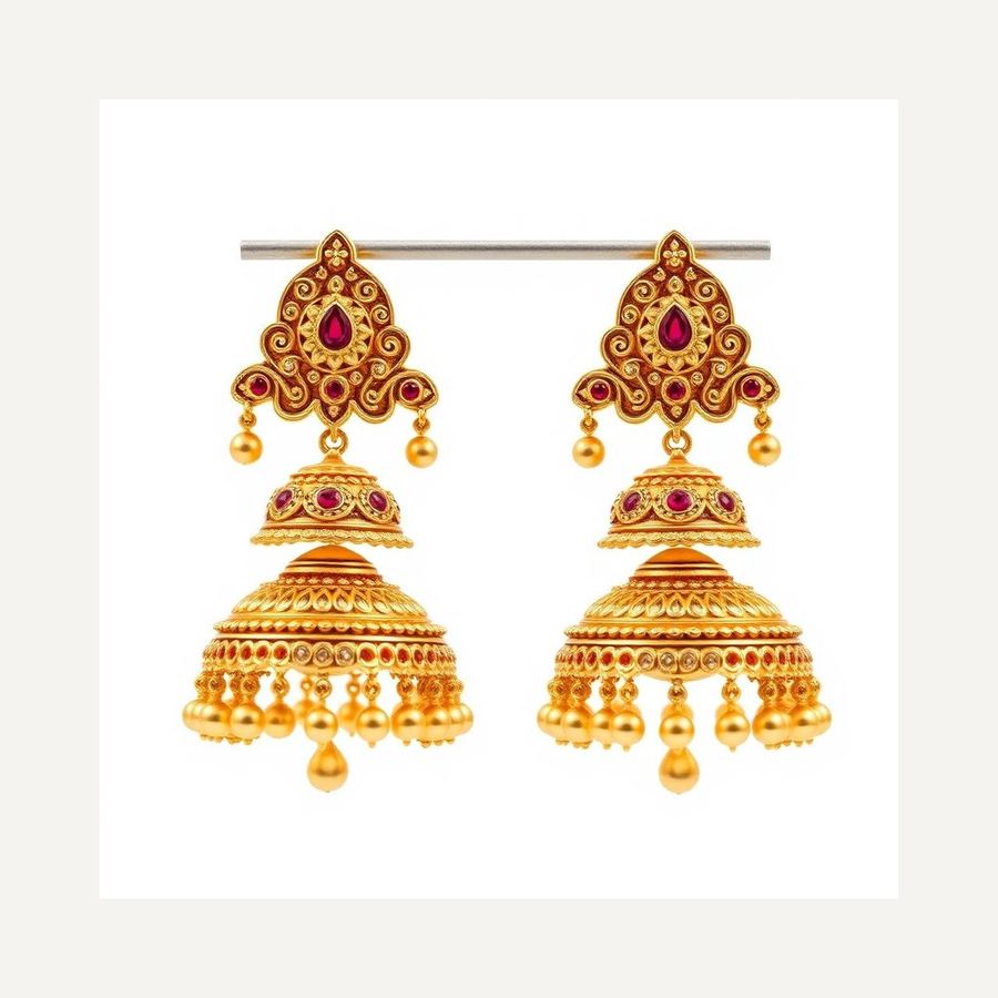Temple Jhumkas — In packaging