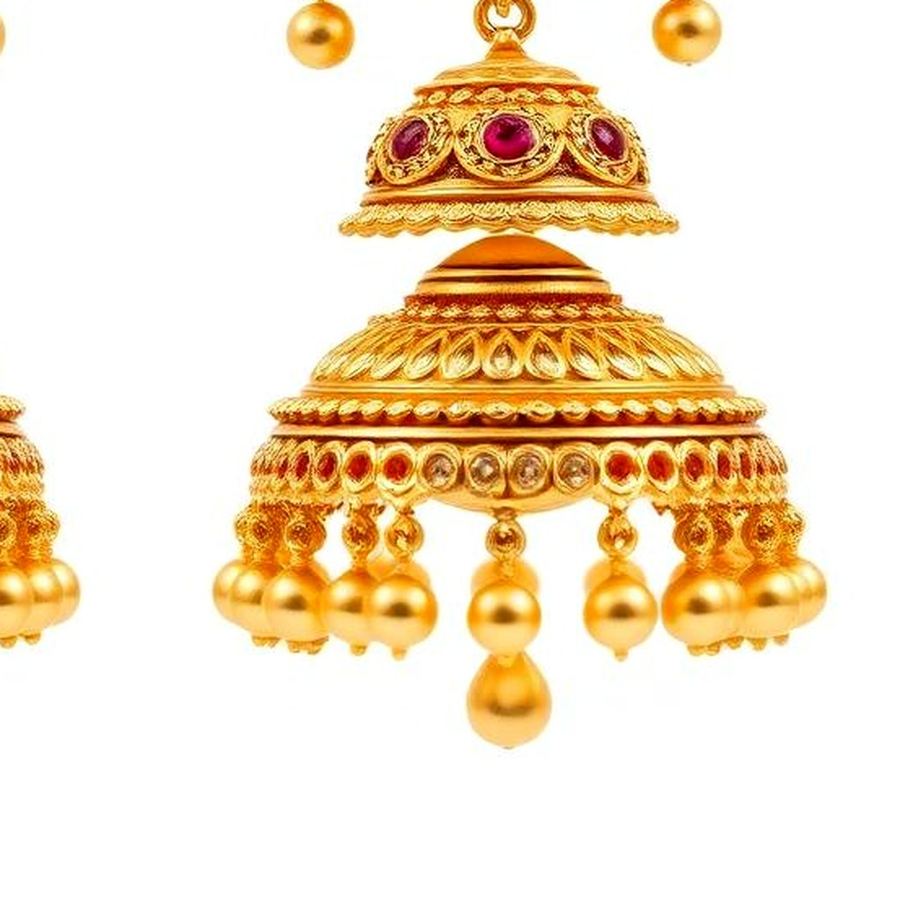 Temple Jhumkas — Macro detail