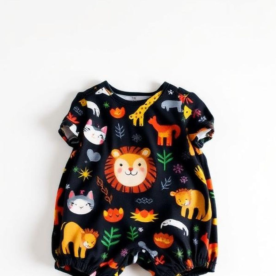 Printed Romper — Close-up detail