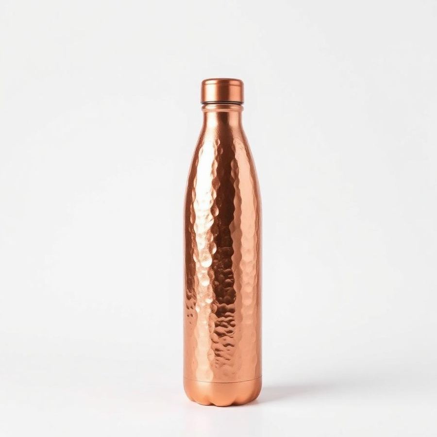 Copper Water Bottle — Side view