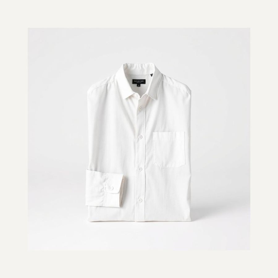 Linen Button-Down Shirt — In packaging