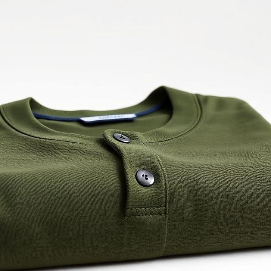 Cotton Henley — Close-up detail