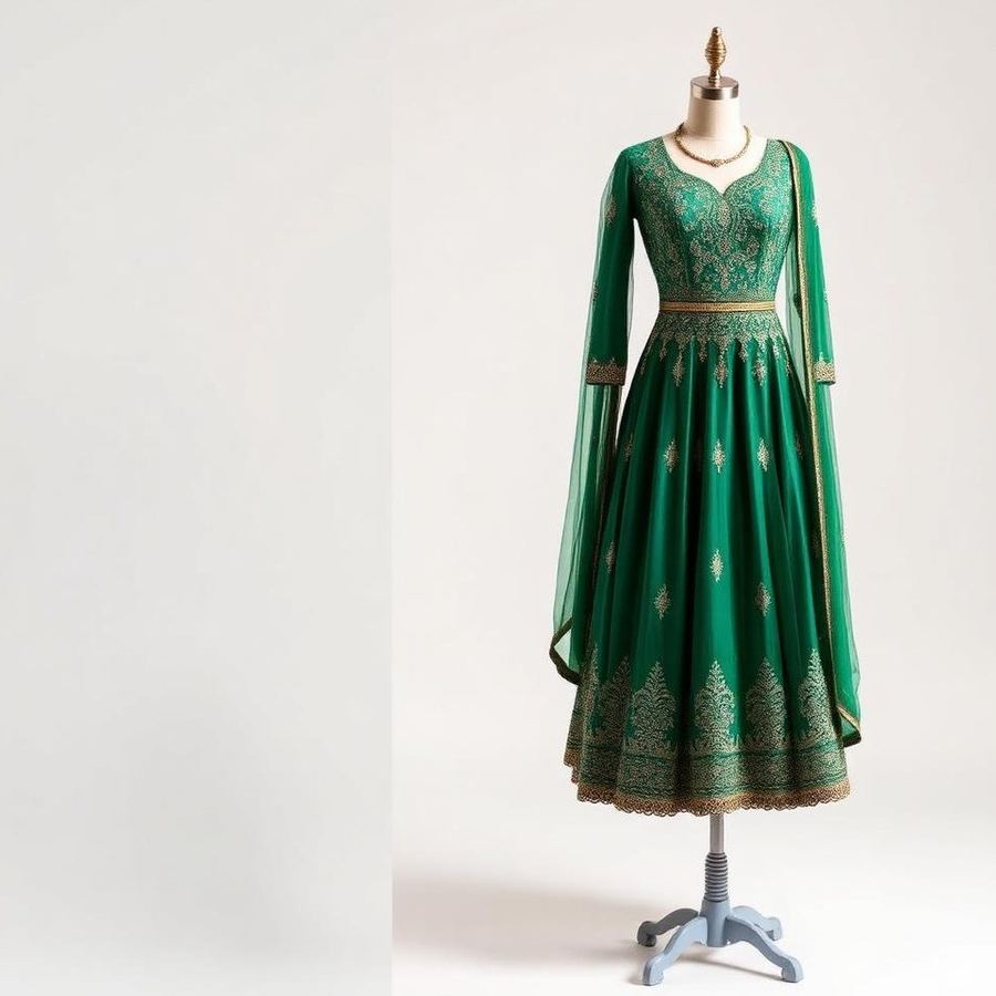 Anarkali Gown — Side view