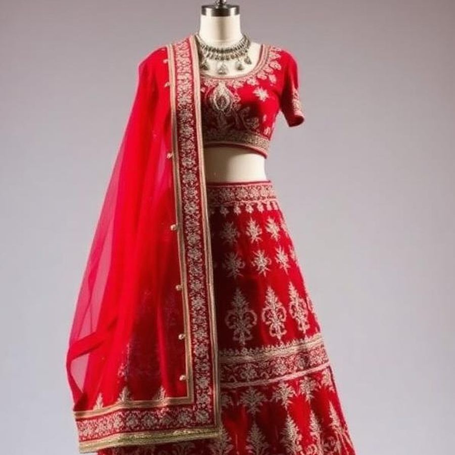 Embroidered Lehenga — Close-up detail