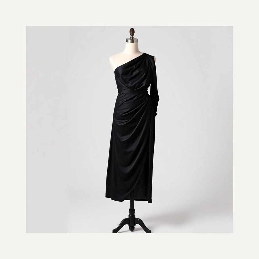 Draped Midi Dress — In packaging