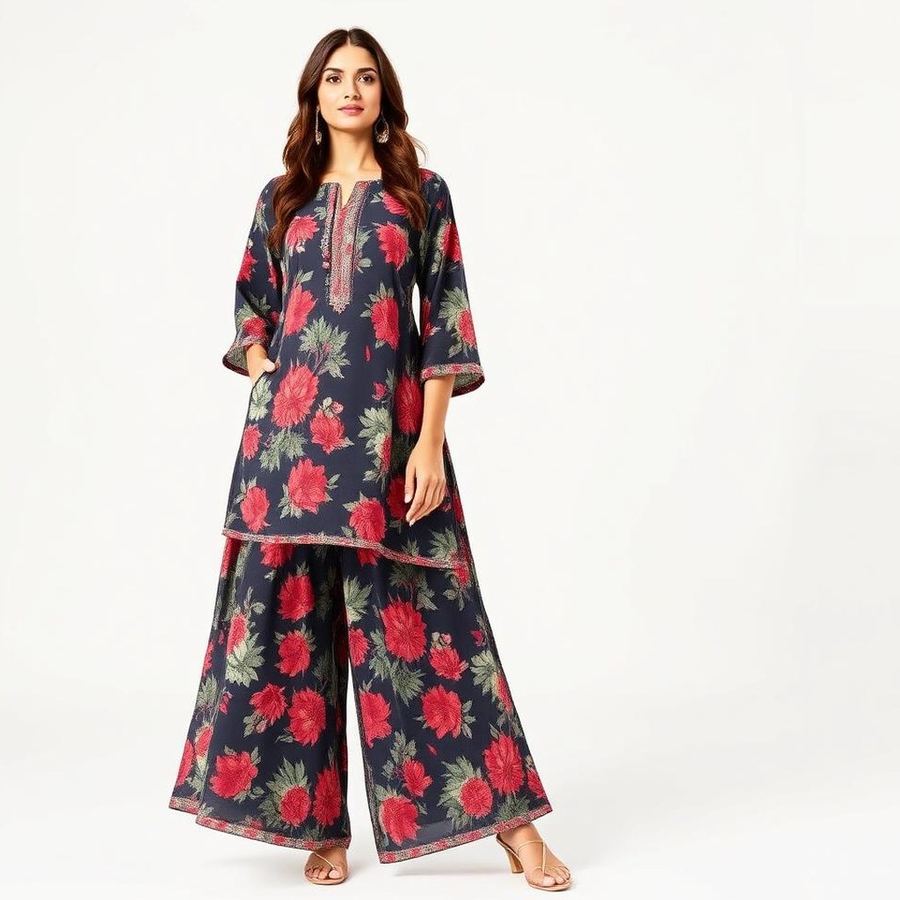 Printed Palazzo Set — Side view