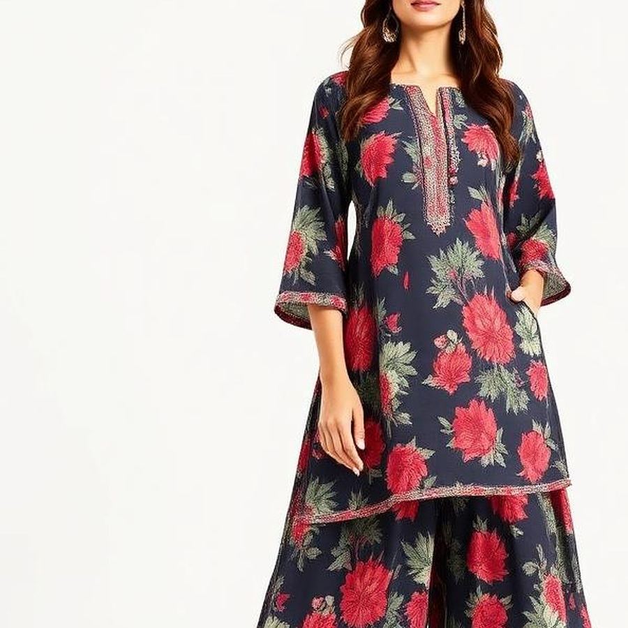 Printed Palazzo Set — Close-up detail